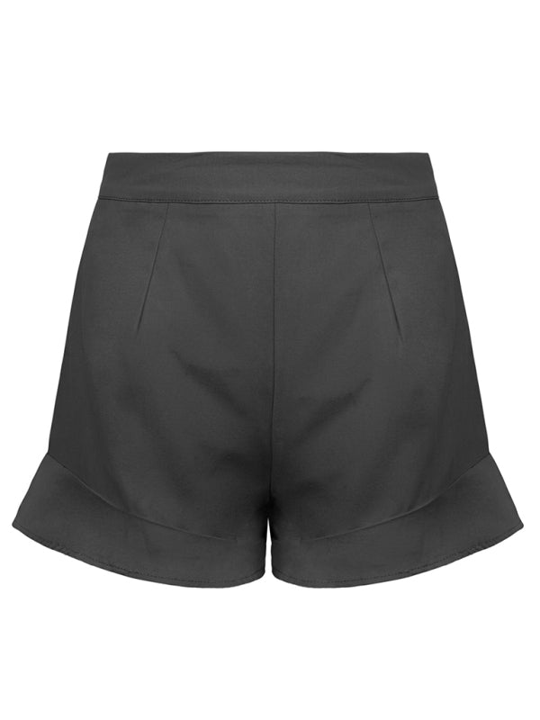 Lotus leaf edge loose casual shorts