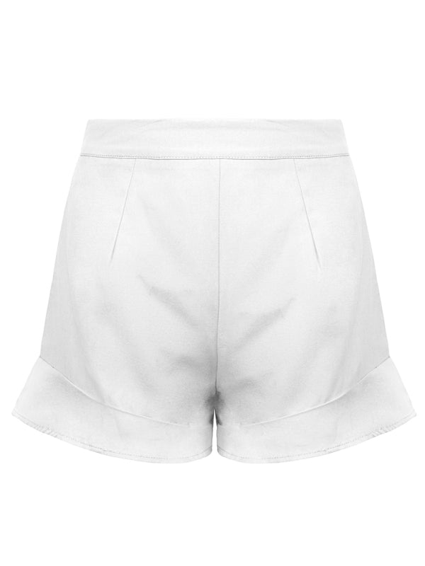 Lotus leaf edge loose casual shorts