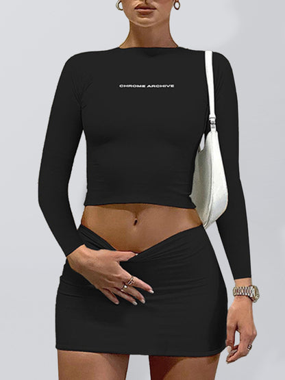 Chrome Archive Cropped Top + Mini Skirt Set