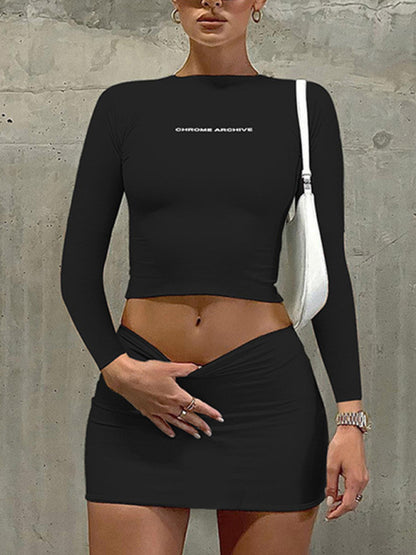 Chrome Archive Cropped Top + Mini Skirt Set