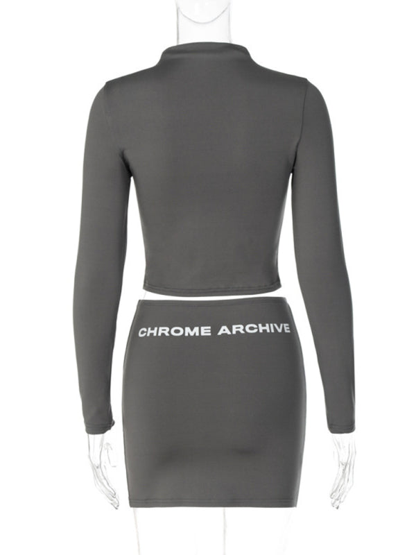 Chrome Archive Cropped Top + Mini Skirt Set