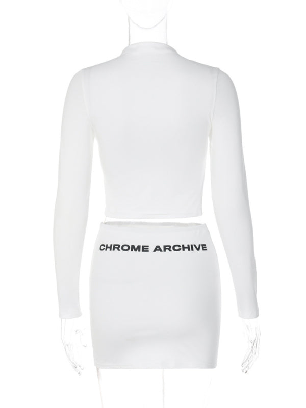 Chrome Archive Cropped Top + Mini Skirt Set