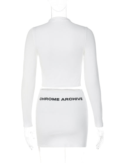 Chrome Archive Cropped Top + Mini Skirt Set