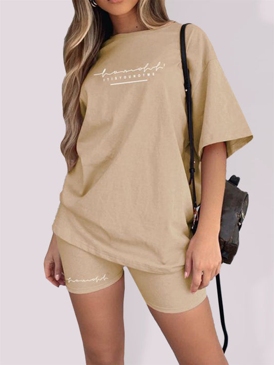 It's You Not Me fashion loose thin T-shirt casual sports two-piece set