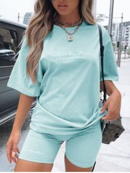 It's You Not Me fashion loose thin T-shirt casual sports two-piece set