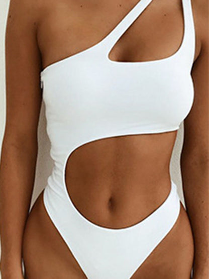 One Shoulder Cutout One-Piece Swimsuit