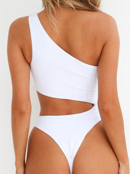 One Shoulder Cutout One-Piece Swimsuit