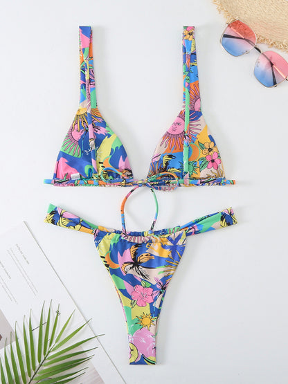 Pattern Backless Bikini