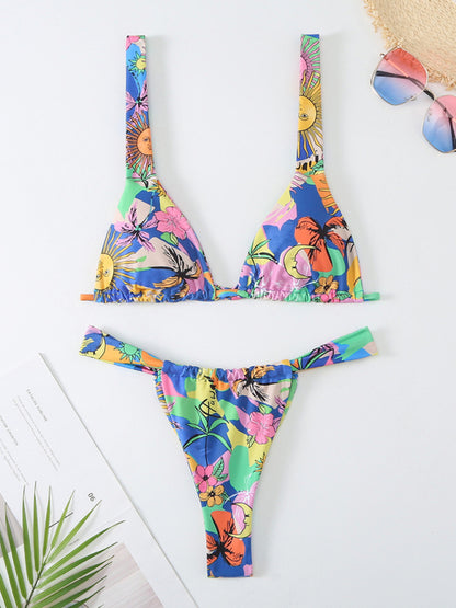 Pattern Backless Bikini