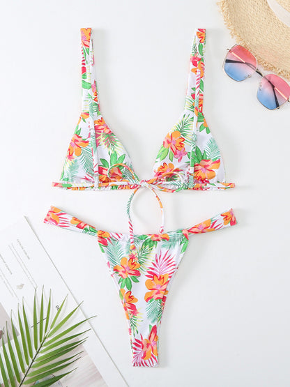 Pattern Backless Bikini