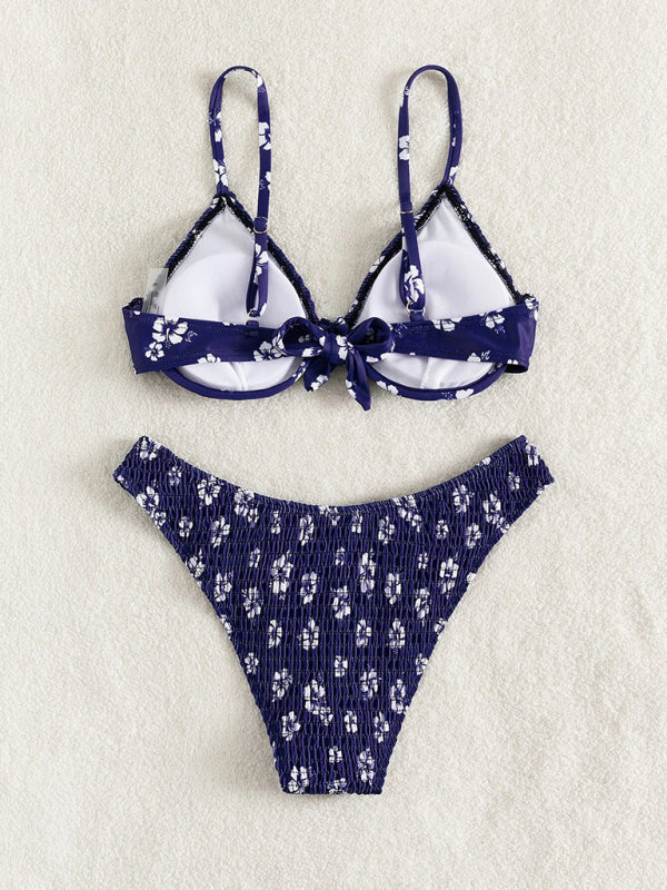 Underwire push-up sexy little flower swimsuit