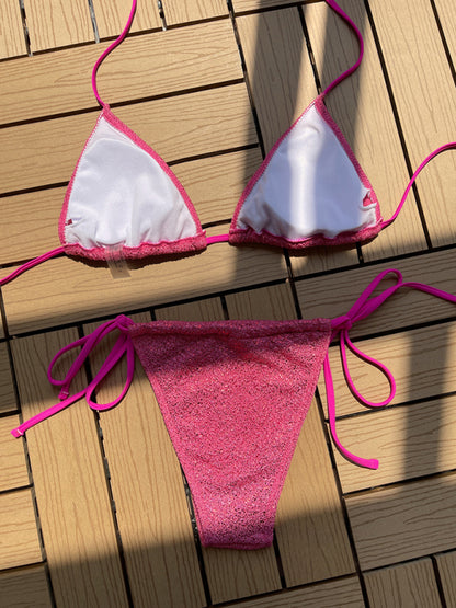 Fashionable Sparkle strap triangle bikini