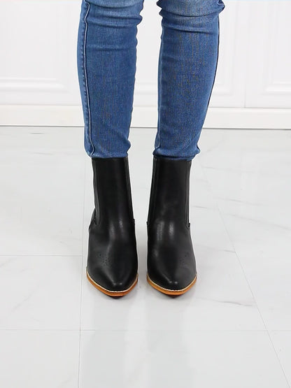 MMShoes Love the Journey Stacked Heel Chelsea Boot in Black