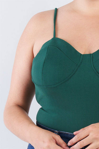 Plus Size Spaghetti Strap Cup Bodysuit