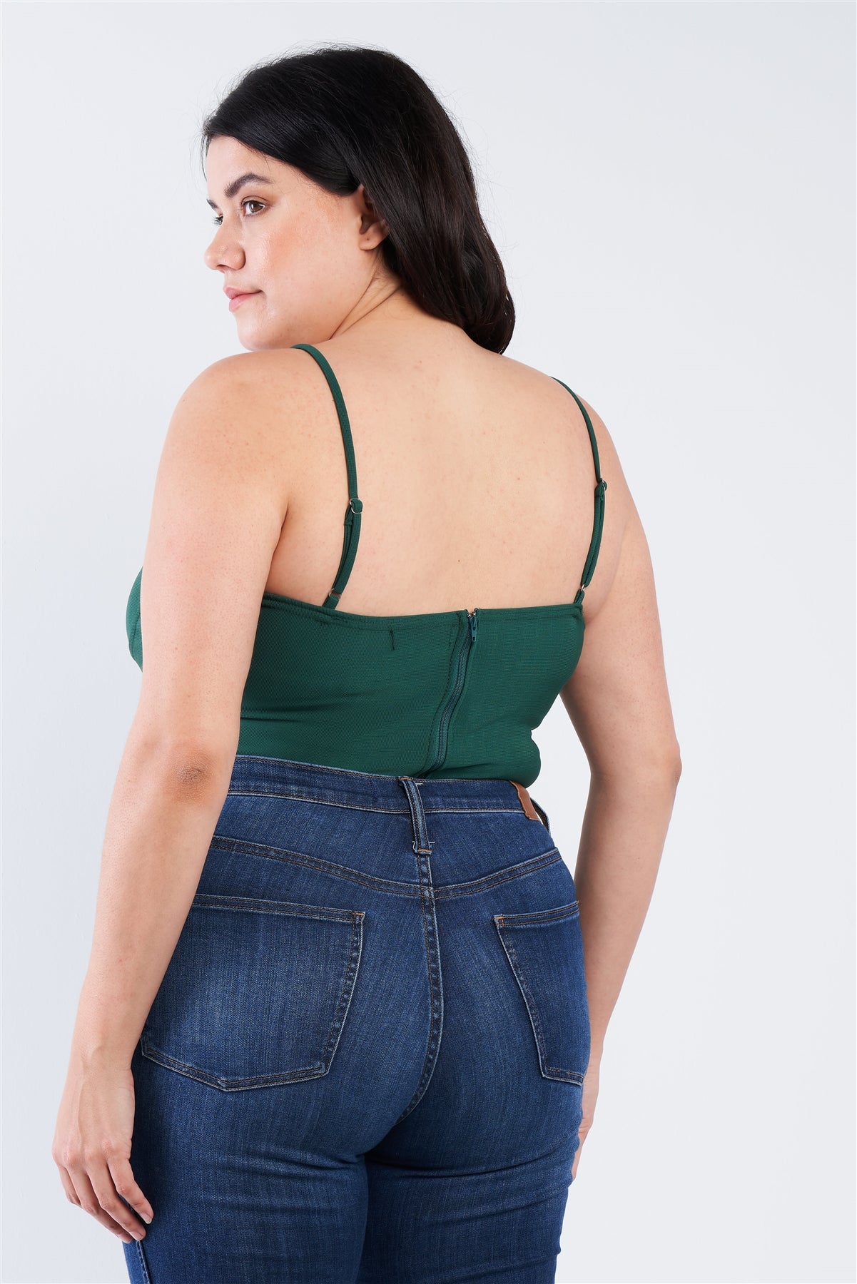 Plus Size Spaghetti Strap Cup Bodysuit