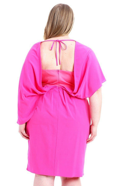 Twist Front Tie Back Stretch Dress