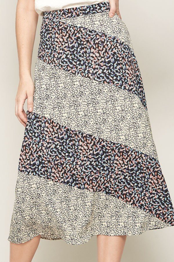 Floral-print Woven Midi Skirt