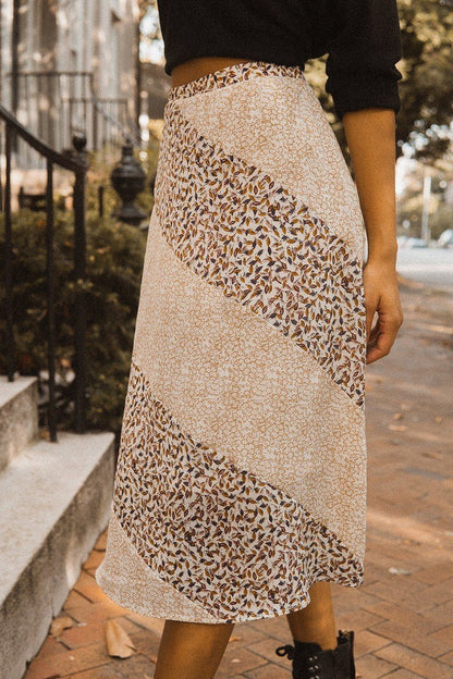 Floral-print Woven Midi Skirt