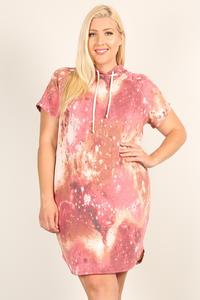 Vestido holgado con estampado tie-dye de talla grande