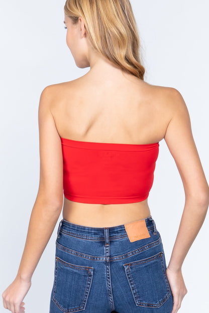 Seamless Bandeau Top w/ Inside Bra-Cup