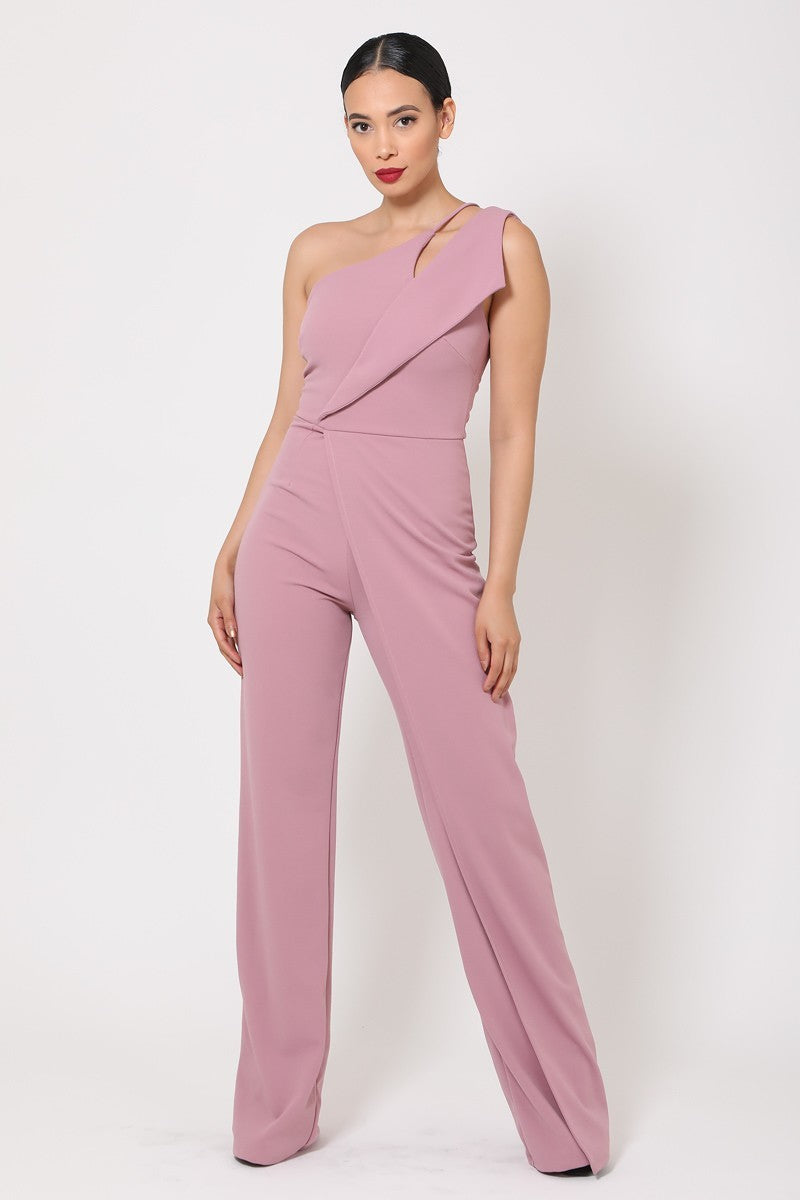 One Shoulder Jumpsuit W/ Small Opening