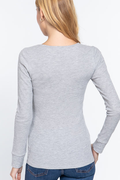 Long Slv Scoop Neck Thermal Top