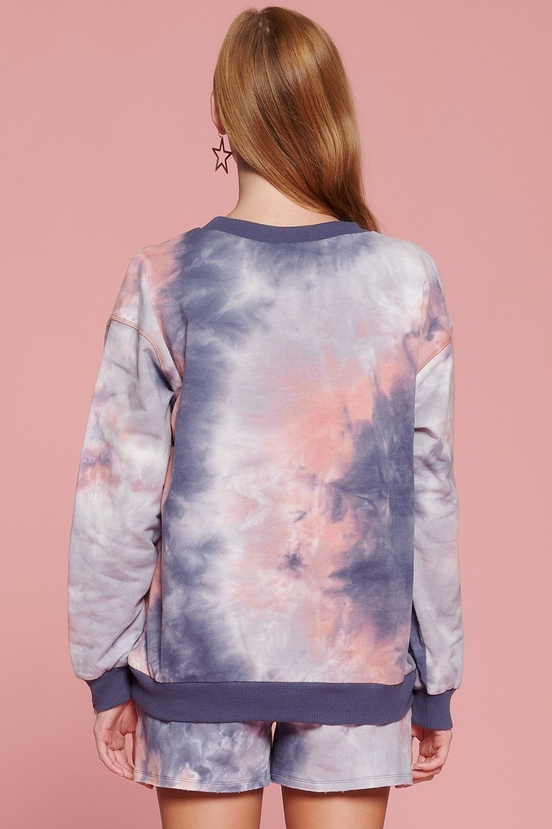 Top de punto con estampado tie-dye