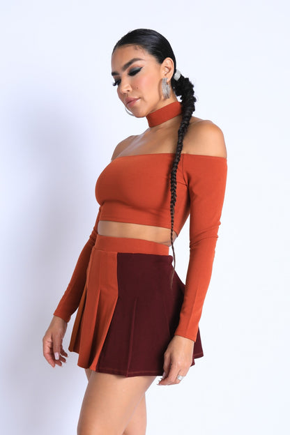 Choker Off-shoulder Top Set