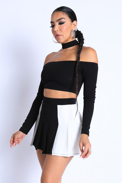 Choker Off-shoulder Top Set