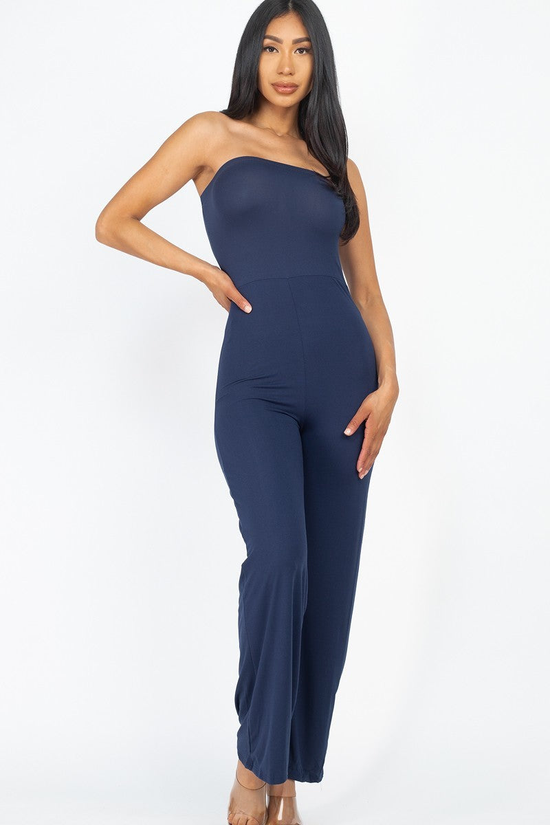 Solid Strapless Jumpsuit