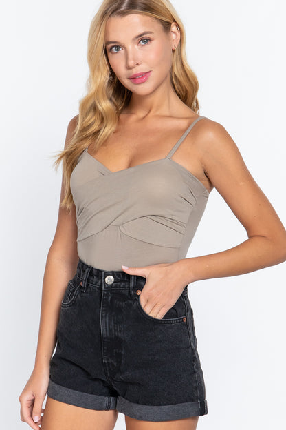 Twisted Cami Bodysuit W/bra Cup