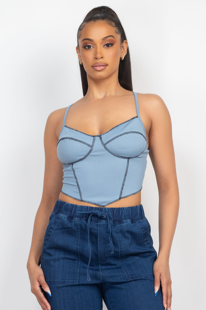 Bustier Sleeveless Ribbed Top