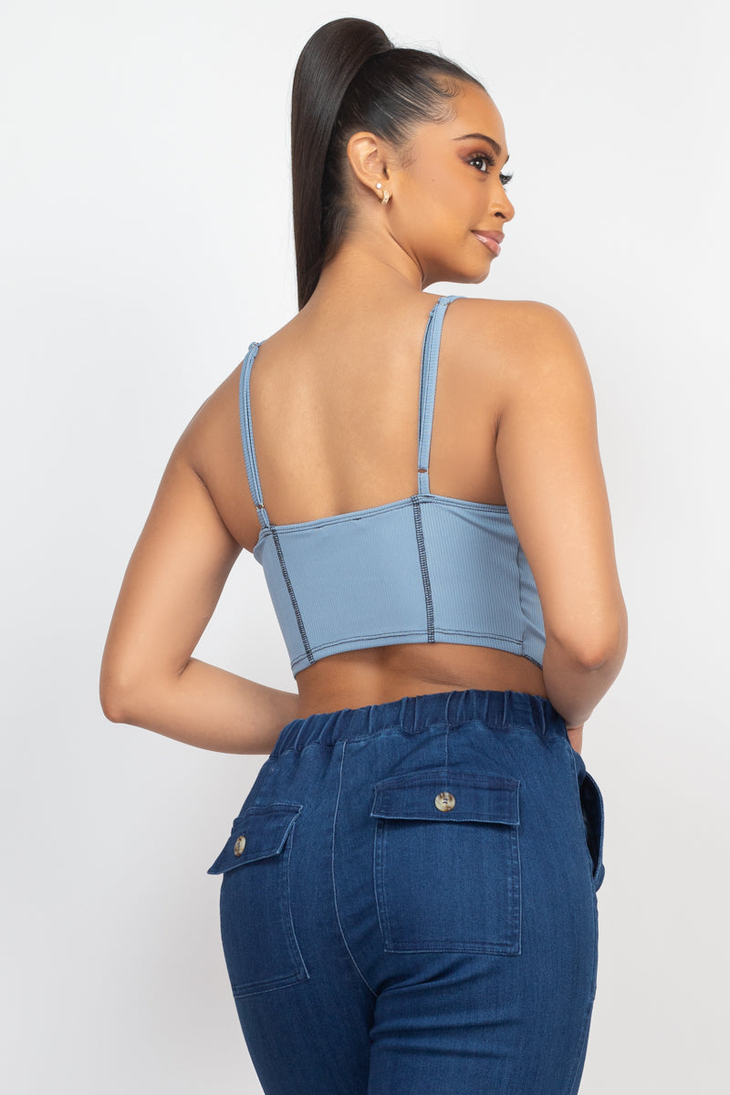 Bustier Sleeveless Ribbed Top