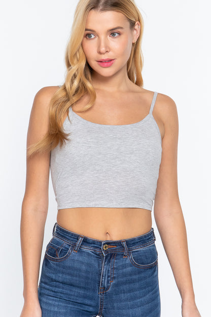 Round Neck W/removable Bra Cup Tank Top | 16 Color Options!