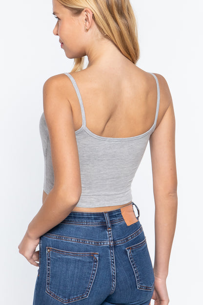 Round Neck W/removable Bra Cup Tank Top | 16 Color Options!