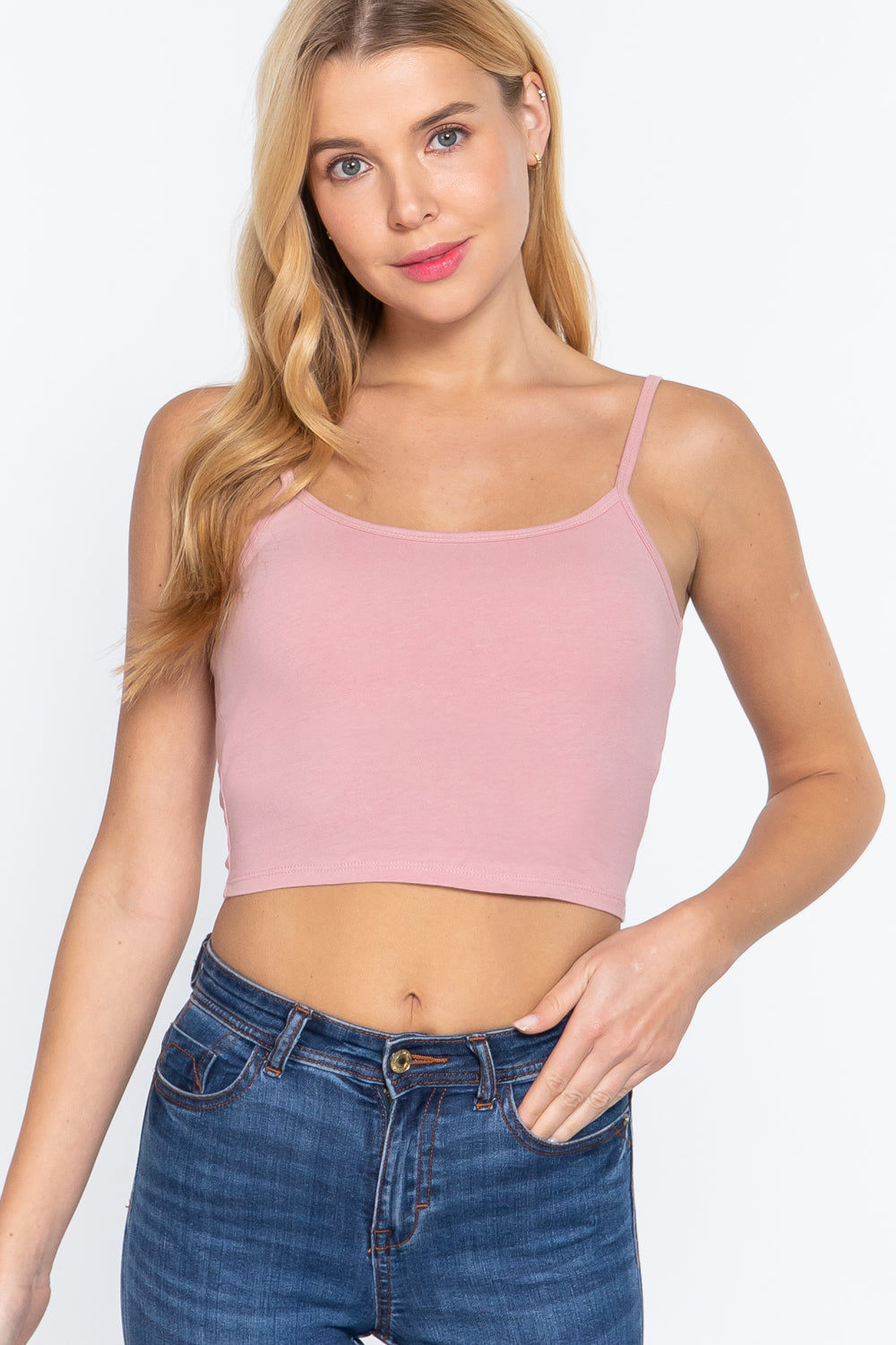 Round Neck W/removable Bra Cup Tank Top | 16 Color Options!