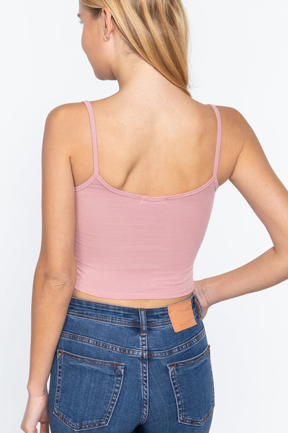 Round Neck W/removable Bra Cup Tank Top | 16 Color Options!