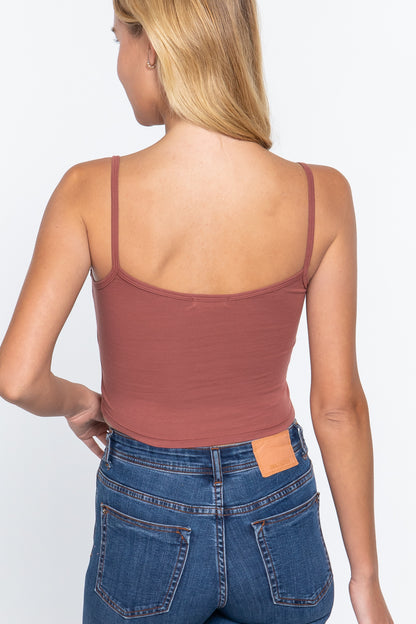 Round Neck W/removable Bra Cup Tank Top | 16 Color Options!