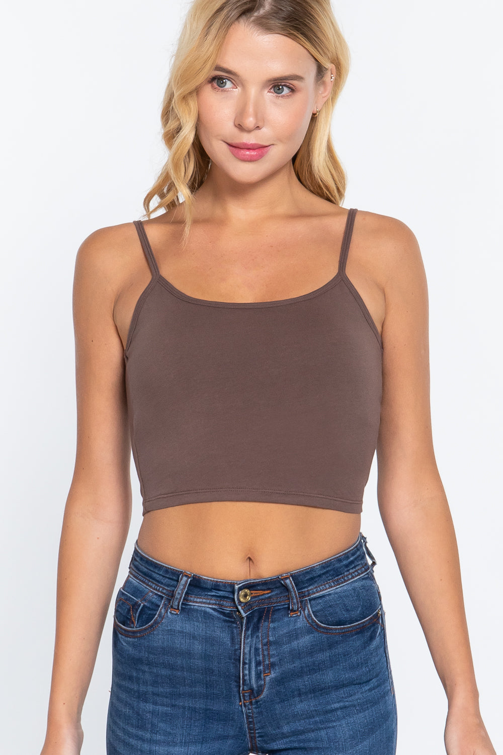 Round Neck W/removable Bra Cup Tank Top | 16 Color Options!