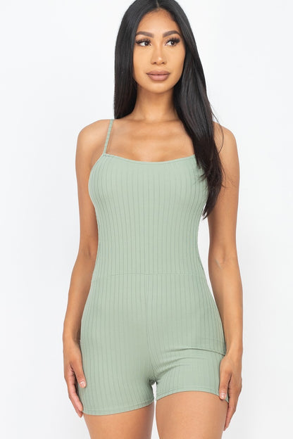 Ribbed Sleeveless Back Cutout Bodycon Active Romper | 6 Color Options!