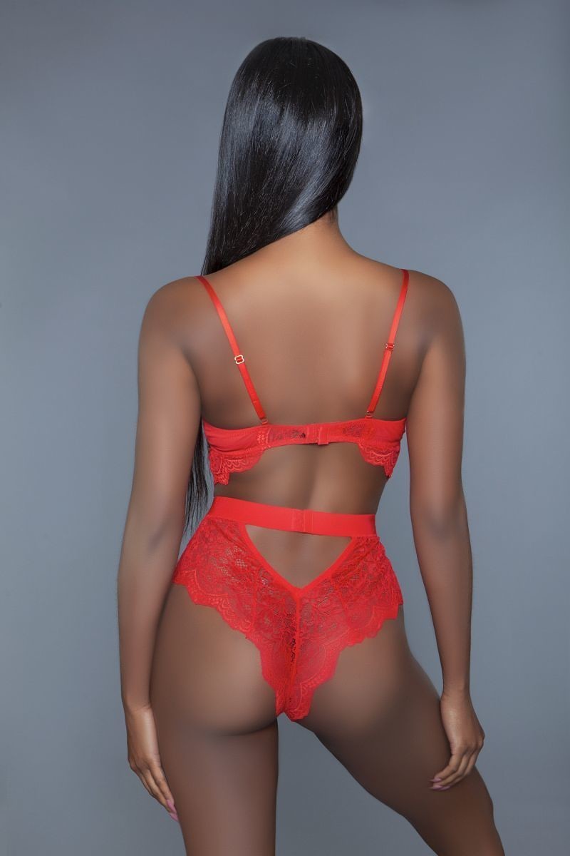 Body de encaje rojo Teddy