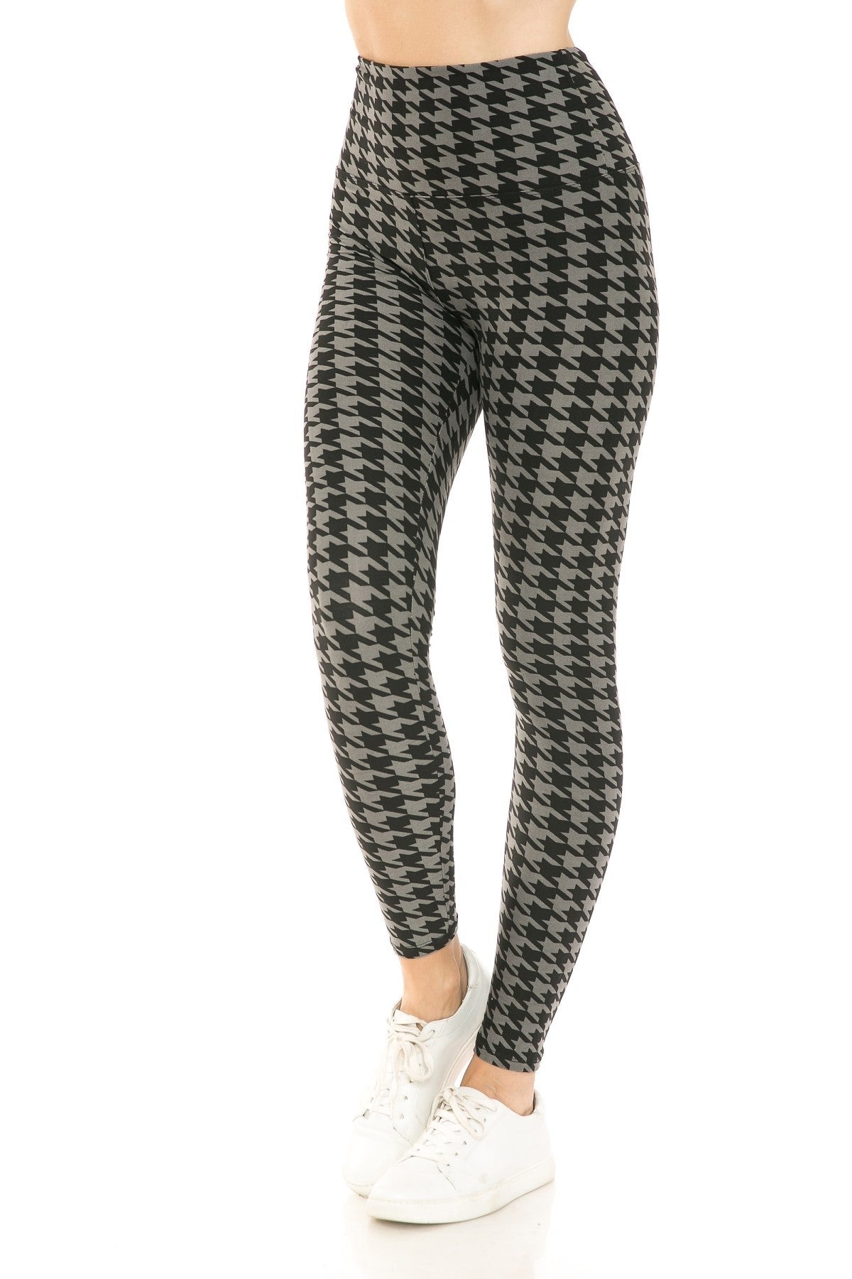 Leggings de cintura alta con estampado de pata de gallo y cinturilla estilo yoga 5