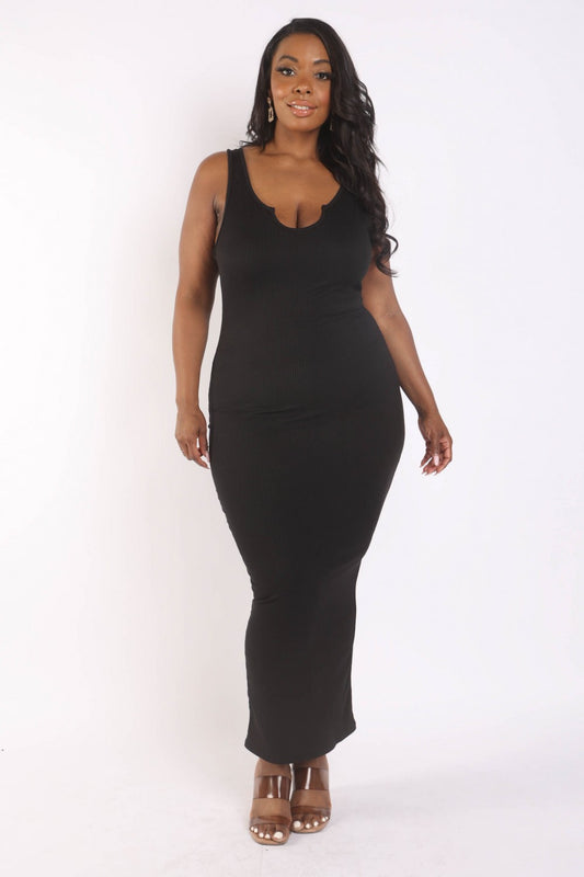 Plus Ribbed Tank Maxi Dress