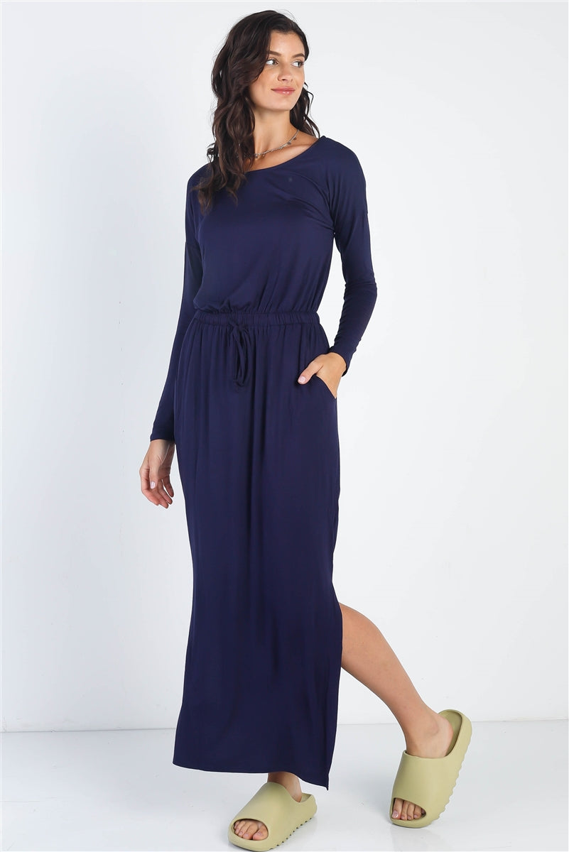 Midi Sleeve Basic Maxi Dress