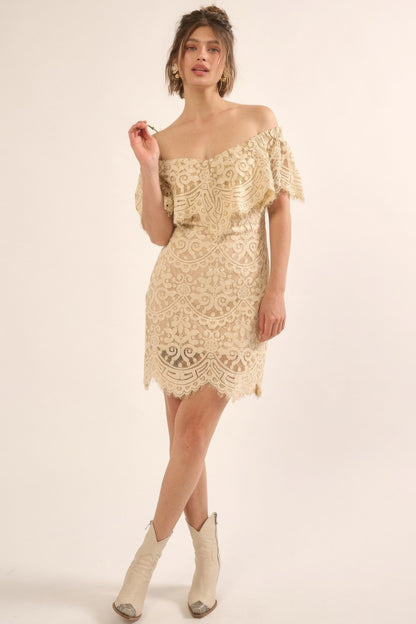 Lace Woven Mini Dress