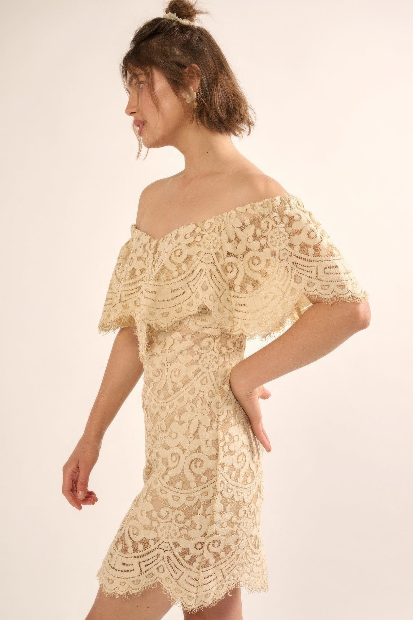 Lace Woven Mini Dress