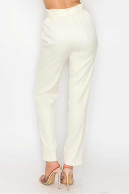 High-rise Paper Bag Belted High-rise Pants