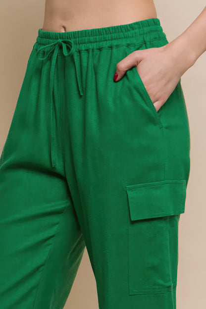 Linen Straight Leg Cargo Pants