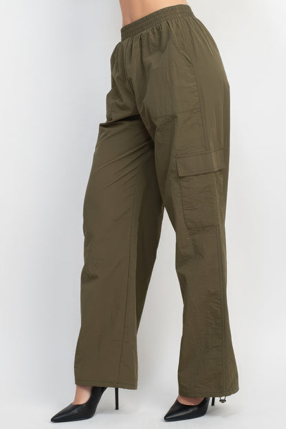 Cargo High-Rise Parachute Pants