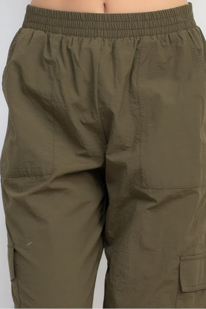 Cargo High-Rise Parachute Pants